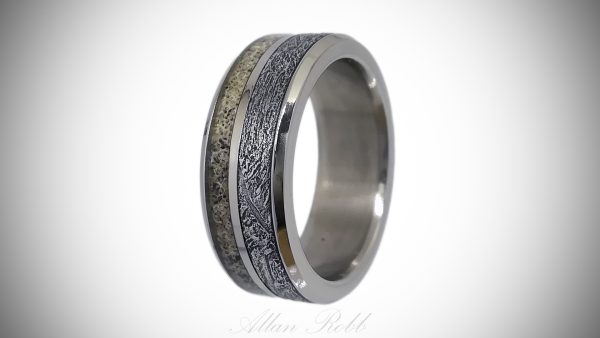 Titanium With Deer Antler And Meteorite
