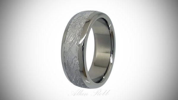Titanium With a Light-Toned meteorite inlay