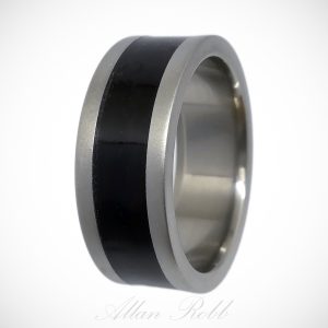 Buffalo Horn and Titanium ring