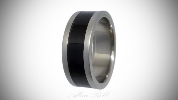 Buffalo Horn and Titanium ring